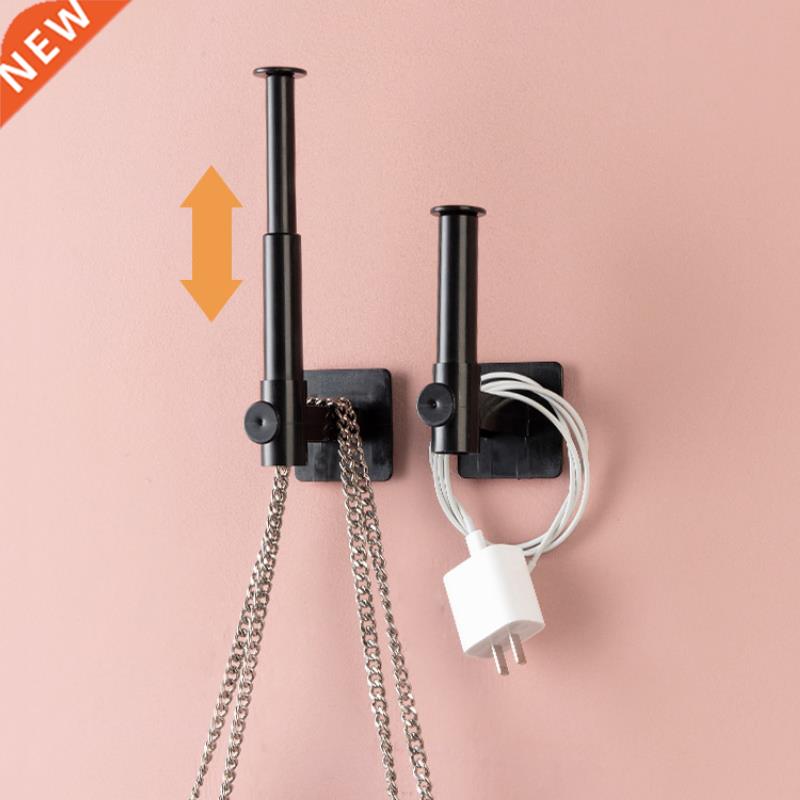 Retractable Hook Rack Roll Paper Holder Kitchen Self-adhesiv