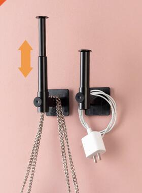 Retractable Hook Rack Roll Paper Holder Kitchen Self-adhesiv