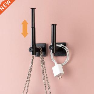 Retractable Hook Rack Roll Paper Holder Kitchen Self-adhesiv