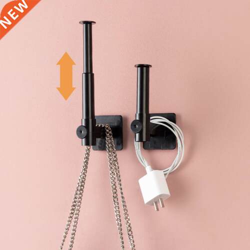 Retractable Hook Rack Roll Paper Holder Kitchen Self-adhesiv