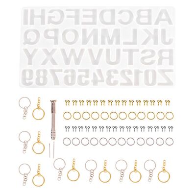 Alphabet Letter Resin Molds Kits Number Silicone Mould Keych