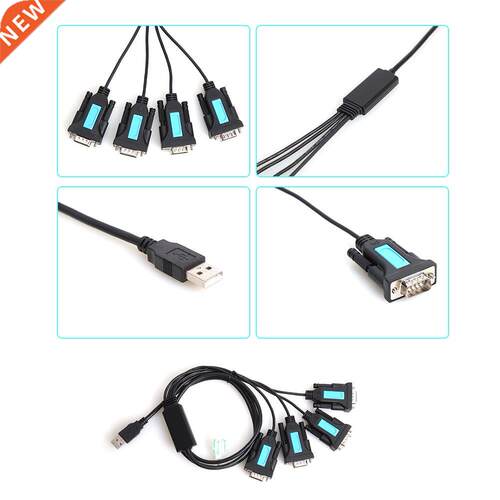 9-Pin DB9 Serial Cable PL2303 Chipset Male A Adapter 4 Port