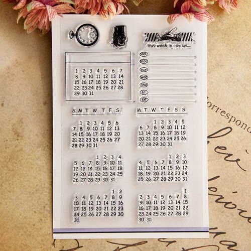 TPR Clear Date Calendar Stamp Scrapbook Paper Craft Clear S