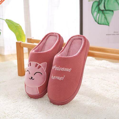 Women Winter Warm Home Slippers Couple Shoes Female Plush Ca