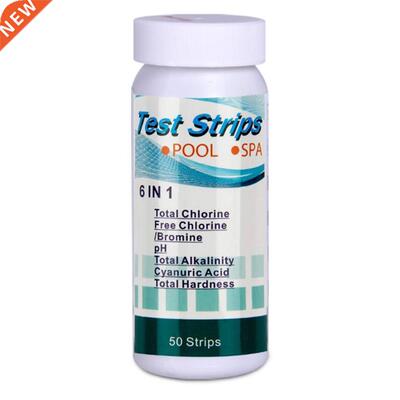 50Pcs 6-In-1 Swimming Pool PH Test Paper Residual Chlorine P