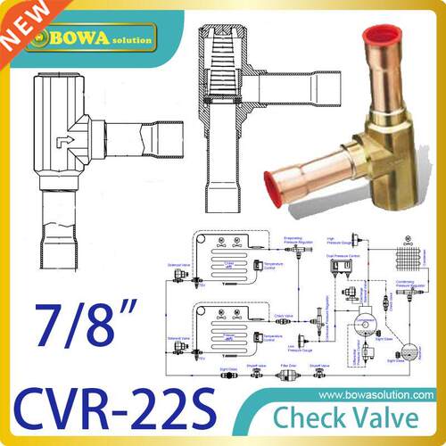 7/8'' right Angle one way valve installed in dischar