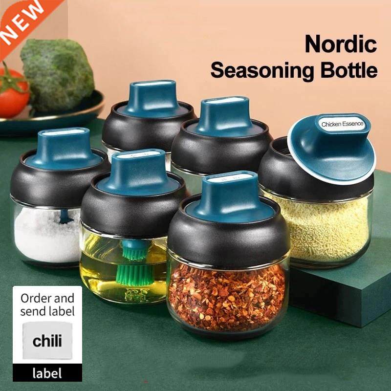 280ml glass spice jars with lid salt pepper shakers set seas