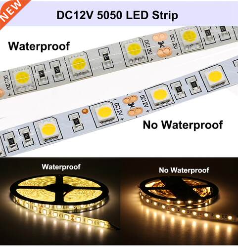 1M 2M 3M 5M 5050 LED Strip Light 60LED/Meter Input 12V Safe