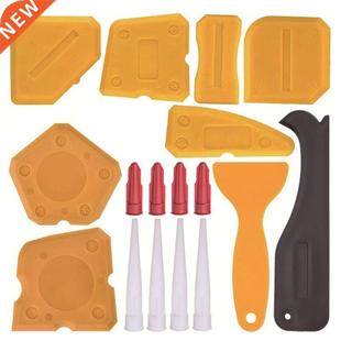 17 Pcs Slcone Sealant Fnshng Tool Grout Scraper Remover