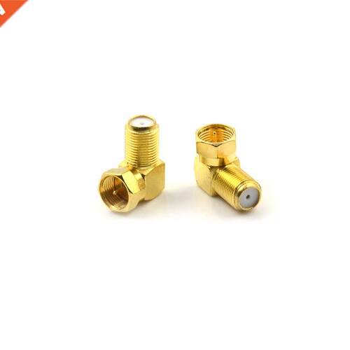Copper F Male Plug Right Angle Satellite Sky Coax Cable Sock