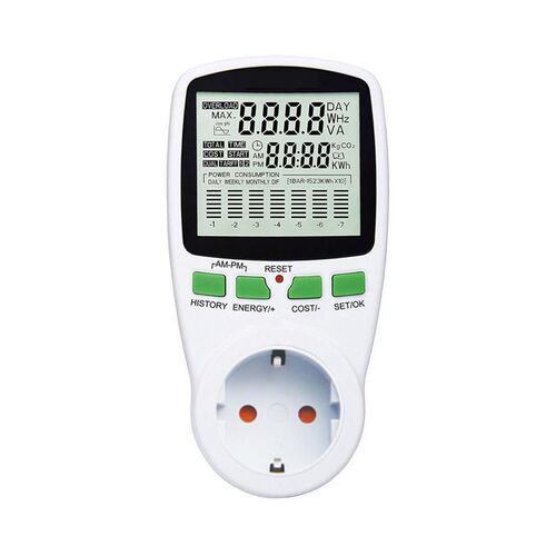 EU Plug Plug-in Digital LCD Energy Monitor Power Meter Elect