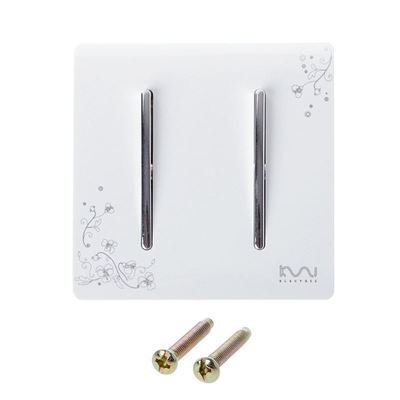 Luxury Wall Light Switch 2 Gang 1 Way Ivory White Brief Art