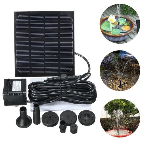7V 1.5W Solar Water Pump Fountain Garden Floating Plants Wat