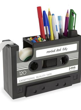 hot-Cassette Tape Dispenser Pen Holder Vase Pencil Pot Stati