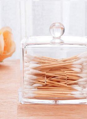 Transparent Cotton Puff Storage Box Square Round Cotton Swab