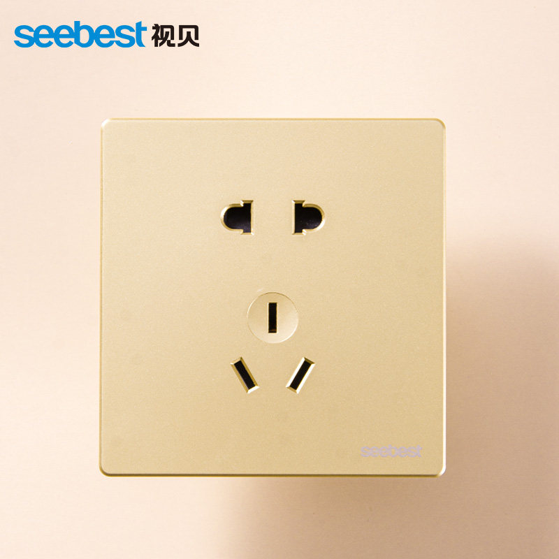 视贝开关面板86型五孔多孔暗装钢架二三插空调宽带电脑多控插座