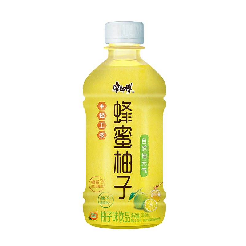 康师傅轻养果荟蜂蜜柚子330ml*24瓶迷你装柚子味饮品小瓶装饮料
