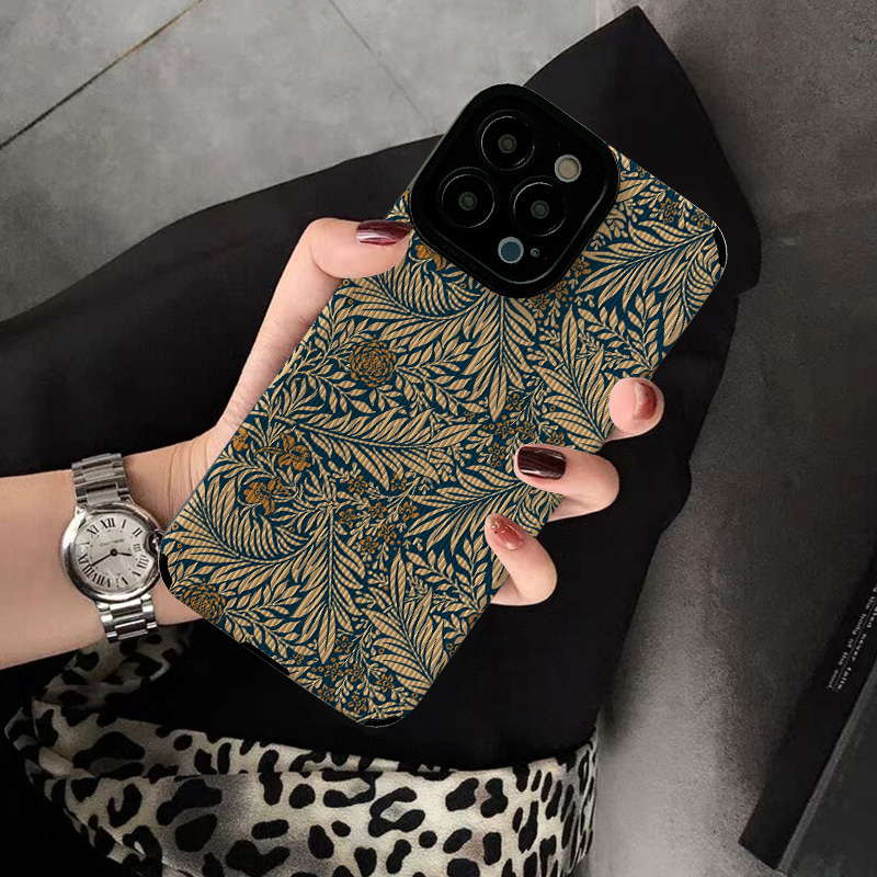 适用小米14 pro手机壳13 10 17promax 11ultra新款15 9 15创意10 pro个性保护套硅胶软壳女高级抽象复古花朵