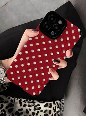 适用vivo iqoo neo8 6se 5活力版手机壳10 11新款5s 7创意iqoo 9pro neo9 z5x全包软硅胶保护套红底白色波点