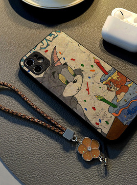 适用vivos18pro/s17e/s12/s30/s19/s20手机壳s15女s10硅胶s16创意个性皮革纹防摔保护套挂绳新款蛋糕猫咪老鼠