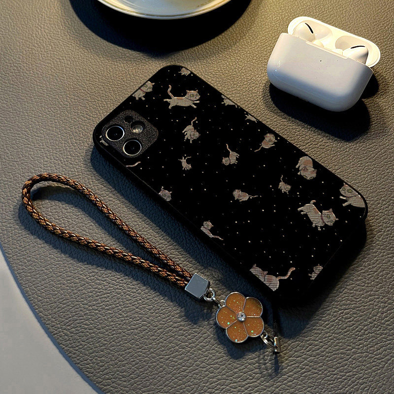 适用苹果iPhone14手机壳13/12Pro/Max/17/16/15少女17硅胶创意皮纹全包防摔保护套挂绳潮牌黑色星空太空猫咪,3C数码配件,手机保护套/壳,淘宝优惠券,粉丝福利购,淘宝优惠卷