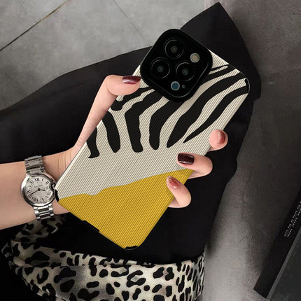 适用oppo reno10 11手机壳7 6 PRO新款reno5 4se reno9 8pro 7se 5G个性创意保护套硅胶壳软壳女黑白斑马黄色
