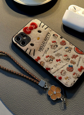 适用opporeno15 13 12 pro 10/7/6pro/9/14手机壳reno11硅胶8创意个性皮纹防摔保护套挂绳潮新款英文猫咪公仔