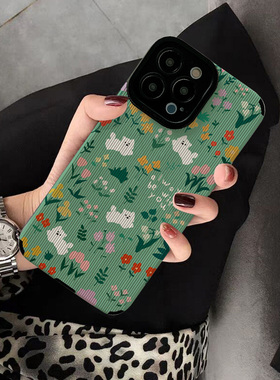 适用vivo x90手机壳x60pro x70 x50pro新款x27 100 x23幻彩版x80proplus创意个性保护套硅胶软壳绿色花园狗狗