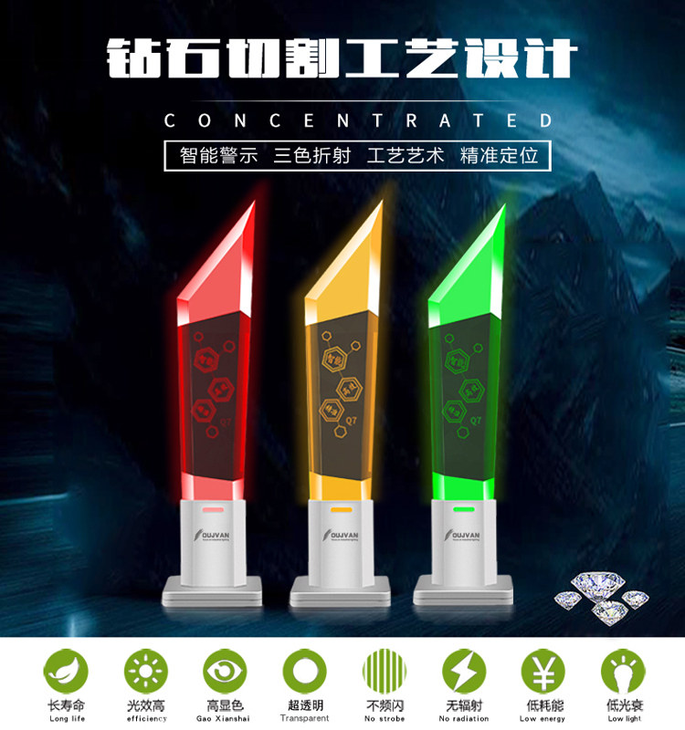 qj-q7三色led报警器警示灯数控三色灯单层折叠cnc设备灯厂家正品