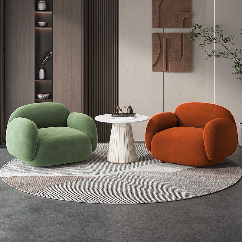 网红沙发椅北欧设计师接待洽谈桌椅轻奢美容院店铺休闲创意单人椅