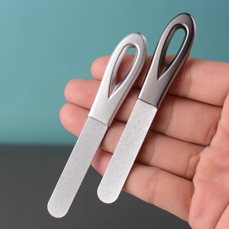 双人不锈钢指甲锉磨砂美甲套装