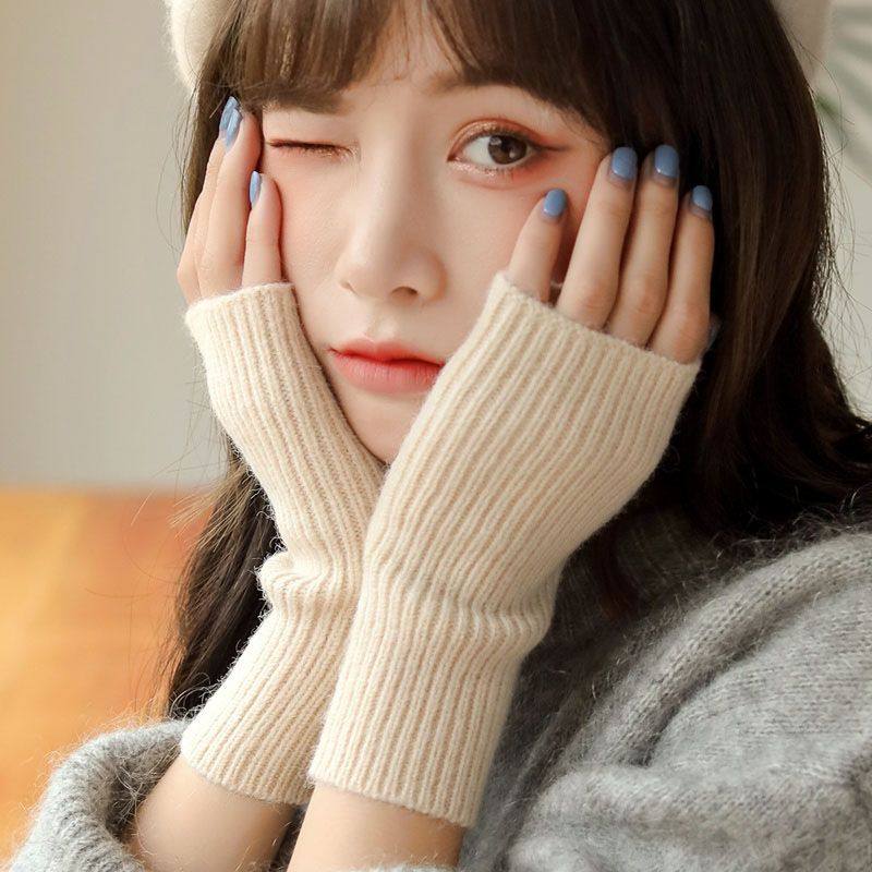 秋冬半指手套女毛绒百搭保暖学生无指写字针织半截露指长手套护腕,服饰配件/皮带/帽子/围巾,手套,淘宝优惠券,粉丝福利购,淘宝优惠卷