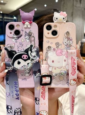 凯蒂猫适用oppoa58手机壳a58x新款a59女a59s库洛米a56挂绳a53斜跨挂脖a53s全包a39防摔a37m硅胶a36个性a5外壳