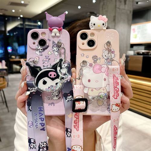 凯蒂猫适用oppoa58手机壳a58x新款a59女a59s库洛米a56挂绳a53斜跨挂脖a53s全包a39防摔a37m硅胶a36个性a5外壳