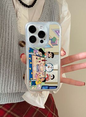 卡通流沙哆啦A梦适用于红米k80 k70 k60超好看手机壳k50 k40防摔note9 10 11硅胶小米15 14 13全包IM12 10套
