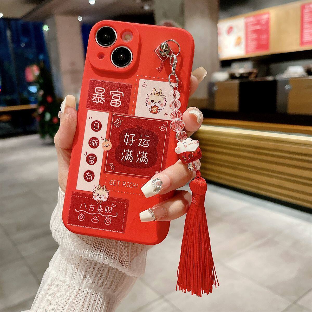 适用于华为荣耀note10手机壳新款少女note8可爱本命年带挂绳magicVs2斜挎背带红色新年全包防摔软硅胶保护套