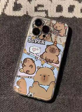 可爱卡皮巴拉适用于小米16 15 14pro手机壳IM11 10新款红米k80 k70 k60ultra透明note14 13 12超萌防摔保护套