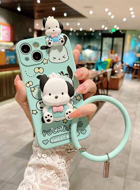 适用于vivoy355g手机壳少女新款y35+带手环y35m卡通y36踢球帕恰狗y33s全包y30防摔y20软硅胶y10情侣y5s保护套