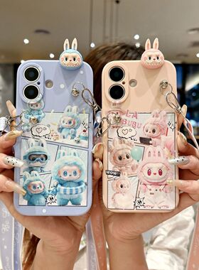 适用于荣耀400手机壳honor300少女新款200lite卡通心动拉布布300ultra斜挎绳荣耀100pro全包式90lite软保护套