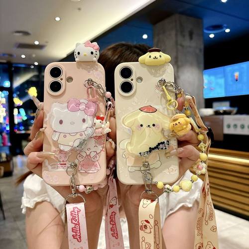 适用于oppoa78手机壳女新款a79三丽鸥闲趣布丁狗a60斜跨式a59s全包式a77防摔a73流沙支架a72凯蒂猫a83保护套