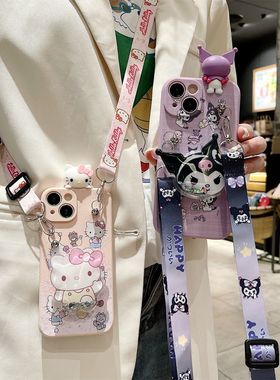 凯蒂猫适用vivox7plus手机壳x9新款x9plus女x9s库洛米挎绳x9splus斜跨挂脖x20全包x20a防摔x21硅胶x21UDA外壳