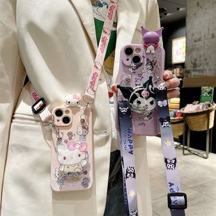 卡通HelloKitty适用vivos5手机壳s6新款s7女s7e库洛米挎绳s1斜跨挂脖s1pro全包s9防摔s9e硅胶s10小众s12外壳