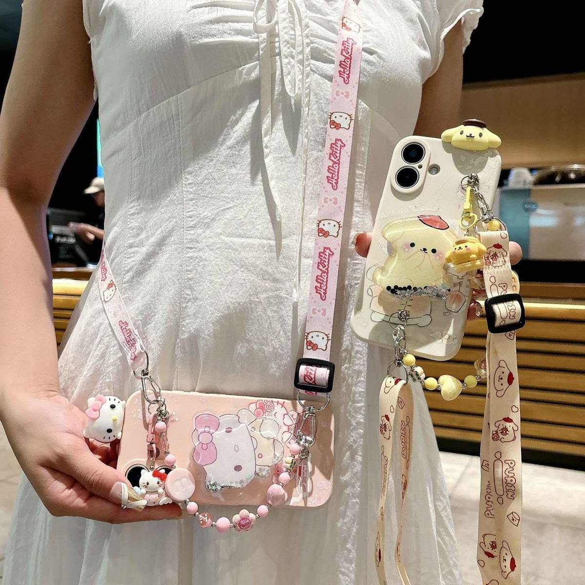 适用于小米mix2手机壳女新款mix2s卡通凯蒂猫mix3斜跨绳mix4全包式max3手链max2布丁狗cc9防摔软cc9pro保护套