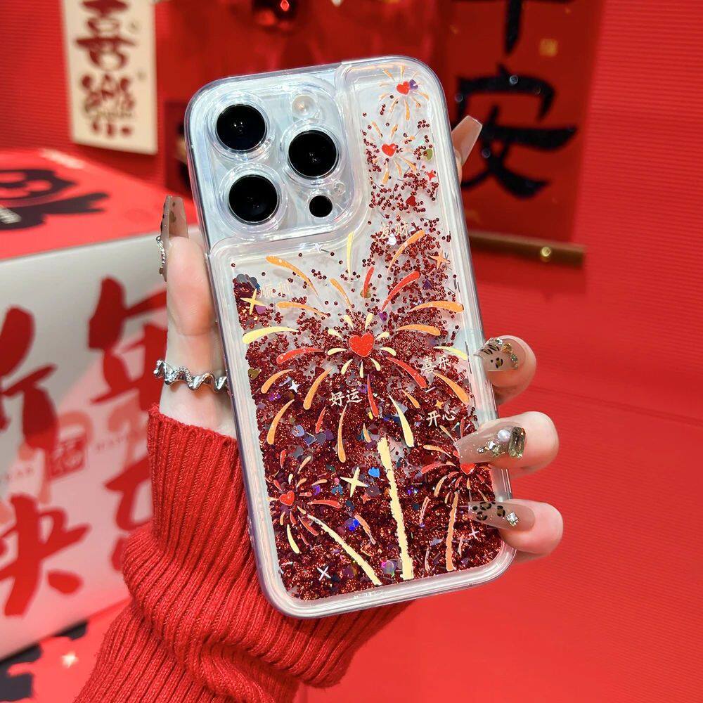 ins超好看烟花适用于荣耀x50i+手机壳x60 x50i x40i新年好运畅玩20 30 40摇摇乐流沙honor300 200 100保护套