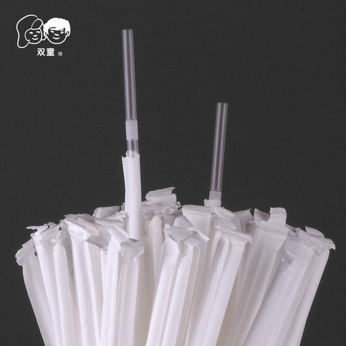 双童一次性孕童吸管弯头独立包装