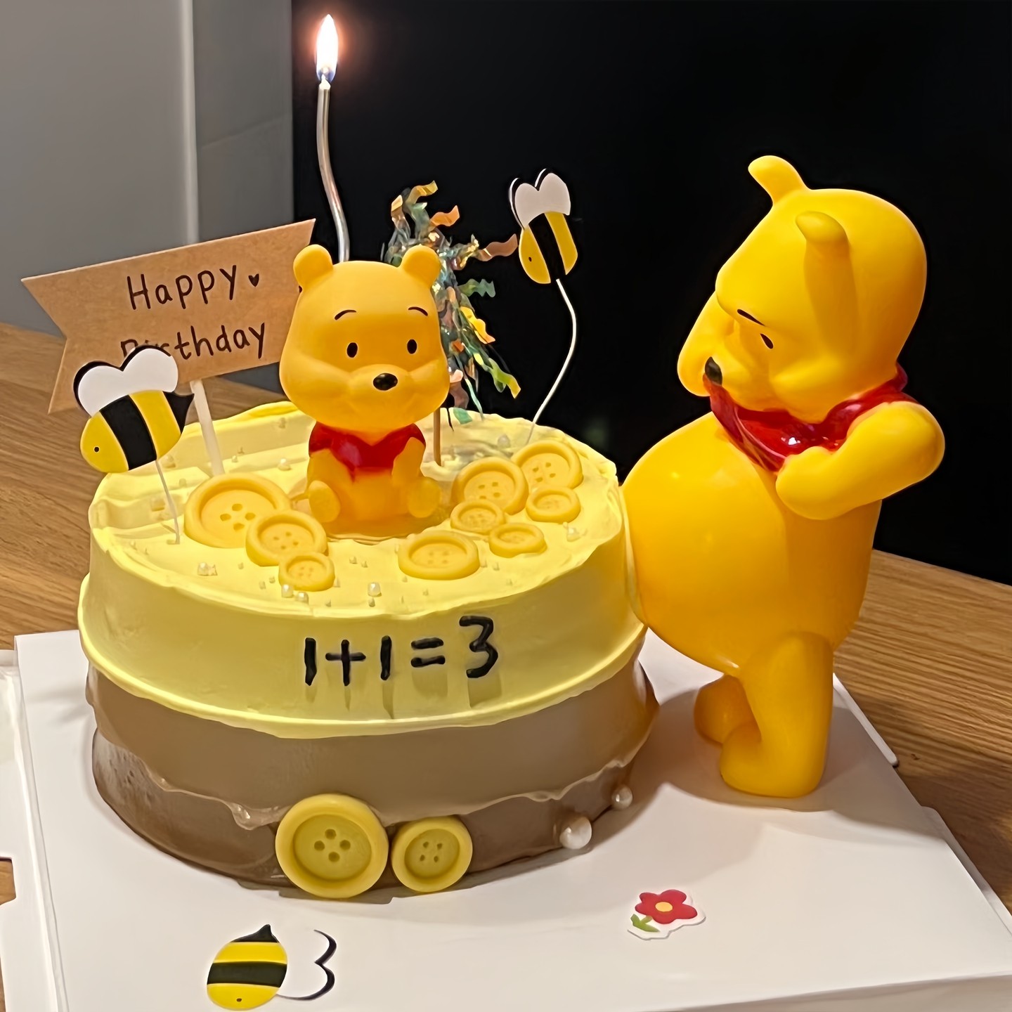 黄色大肚熊维尼蛋糕装饰摆件小熊蜜蜂孕妇妈妈生日甜品台装扮插件,节庆用品/礼品,蛋糕/烘焙装饰用品,淘宝优惠券,粉丝福利购,淘宝优惠卷