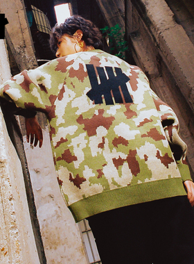 UNDEFEATED五条杠官方秋季新品潮流经典ICON圆领套头毛衣