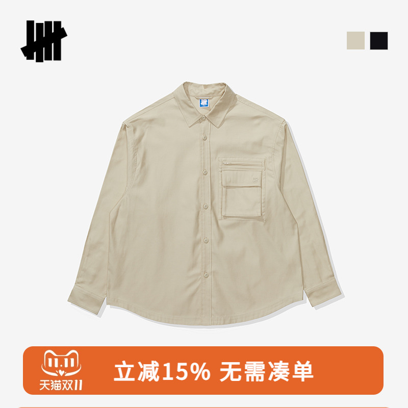 UNDEFEATED五条杠官方冬季新品街头时尚潮流美式口袋工装长袖衬衫