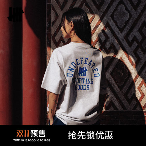 UNDEFEATED五条杠官方春季新品凉感防晒后背字母组合图案短袖T恤
