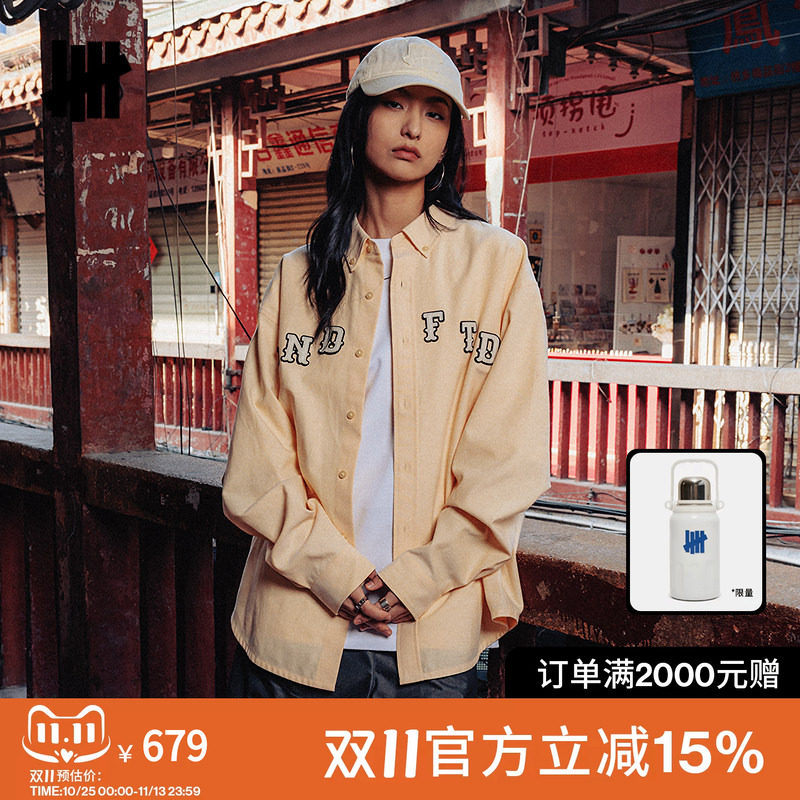 UNDEFEATED五条杠官方春季新品潮流美式休闲复古牛津纺长袖衬衫
